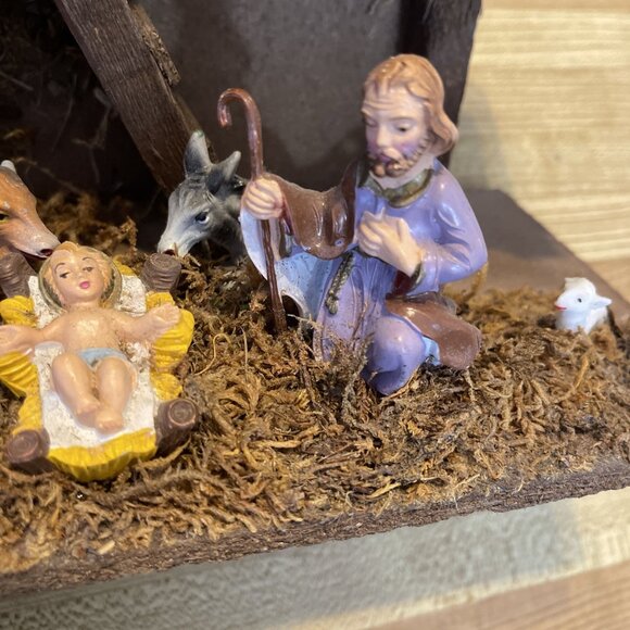 Vintage Italian Nativity Set Christmas Manger Scene Figures Made In Italy - Picture 6 of 16